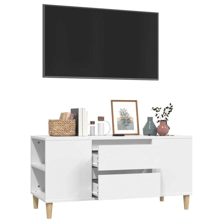 Tv-meubel 102x44,5x50 cm bewerkt hout wit MeubelReus