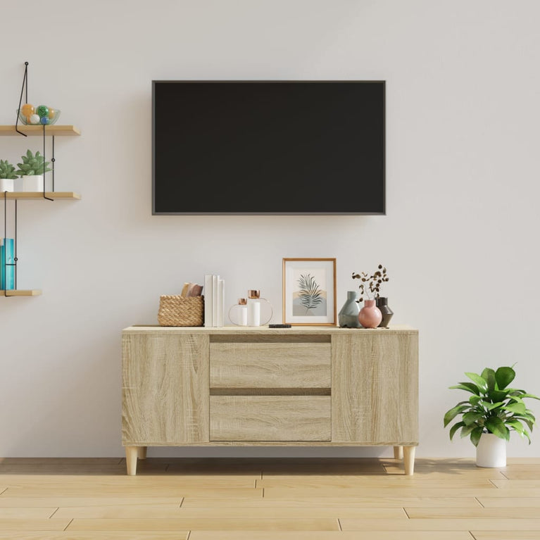 Tv-meubel 102x44,5x50 cm bewerkt hout sonoma eikenkleurig MeubelReus