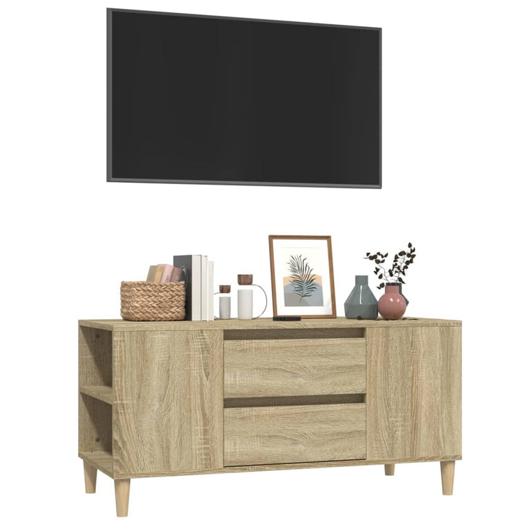 Tv-meubel 102x44,5x50 cm bewerkt hout sonoma eikenkleurig MeubelReus