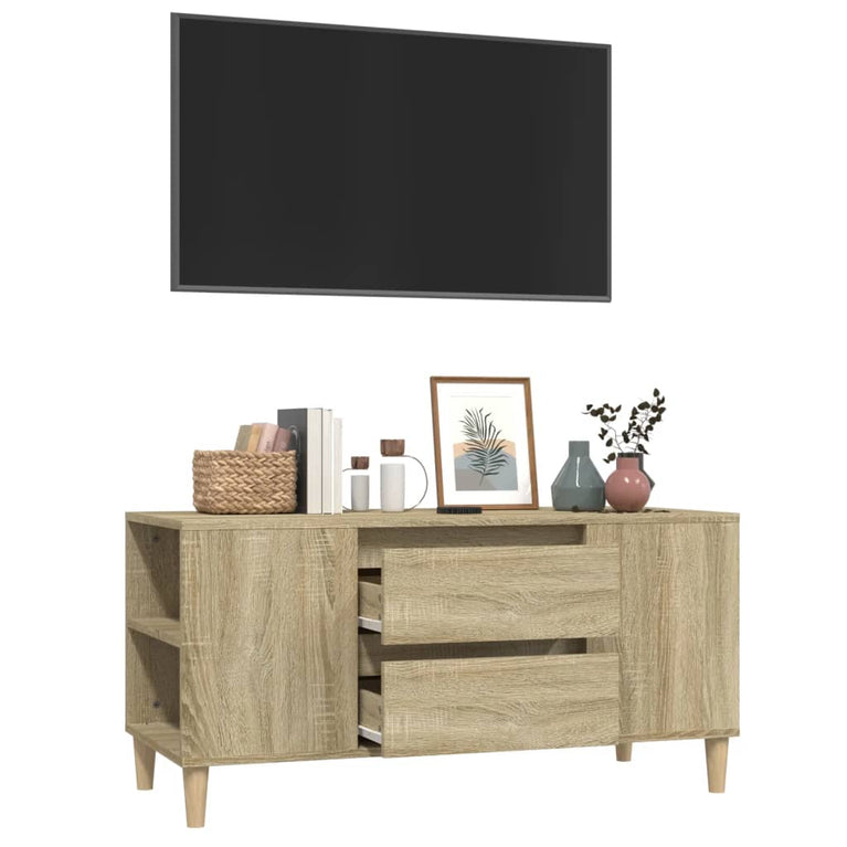 Tv-meubel 102x44,5x50 cm bewerkt hout sonoma eikenkleurig MeubelReus