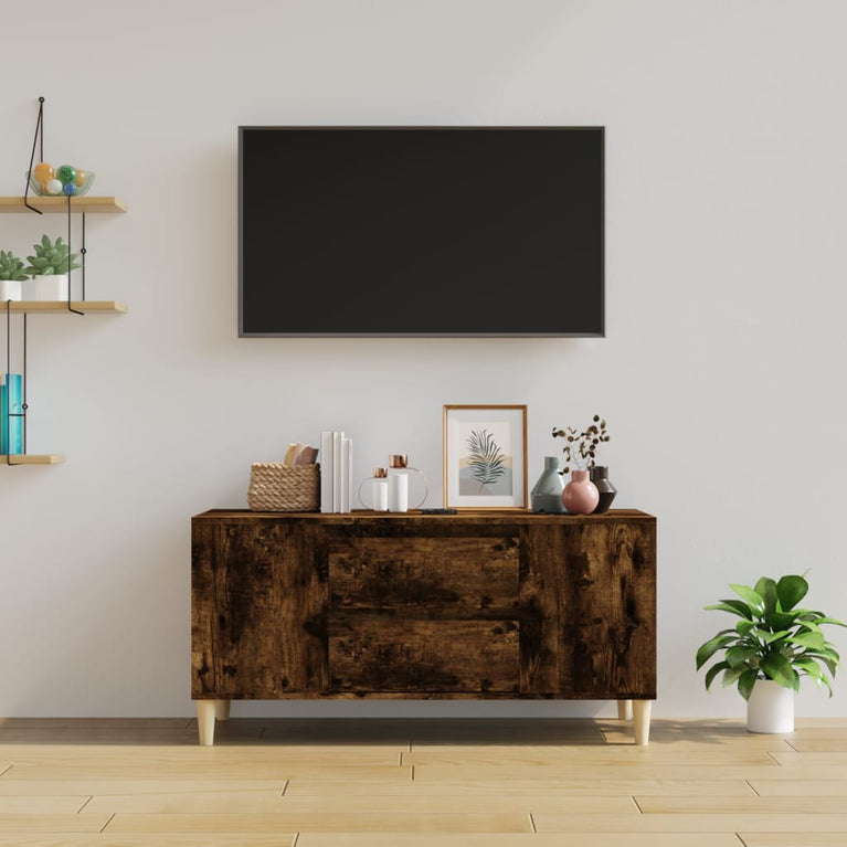 Tv-meubel 102x44,5x50 cm bewerkt hout gerookt eikenkleurig MeubelReus