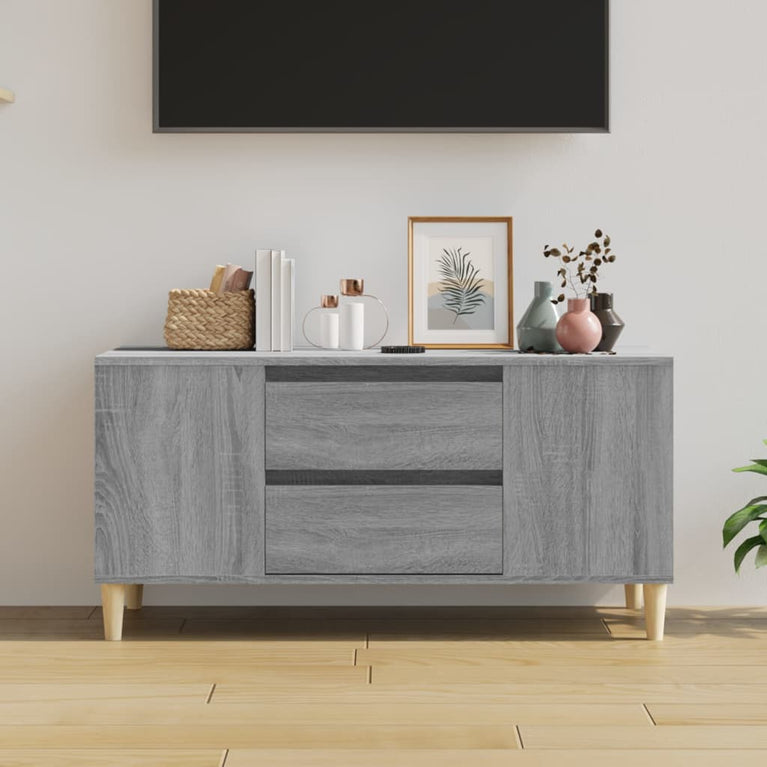 Tv-meubel 102x44,5x50 cm bewerkt hout grijs sonoma eikenkleurig MeubelReus