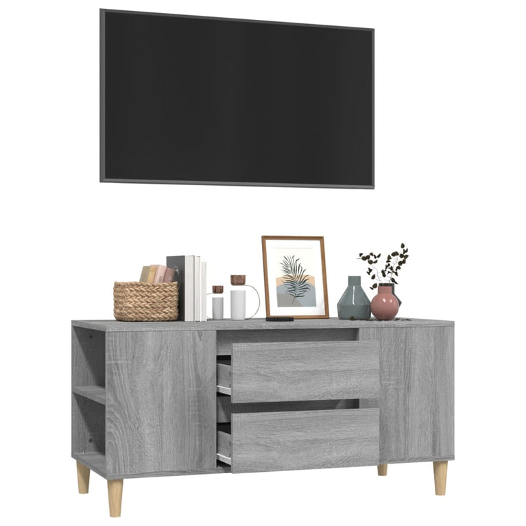 Tv-meubel 102x44,5x50 cm bewerkt hout grijs sonoma eikenkleurig MeubelReus