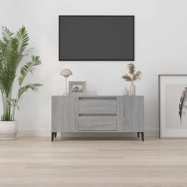 Tv-meubel 102x44,5x50 cm bewerkt hout grijs sonoma eikenkleurig MeubelReus