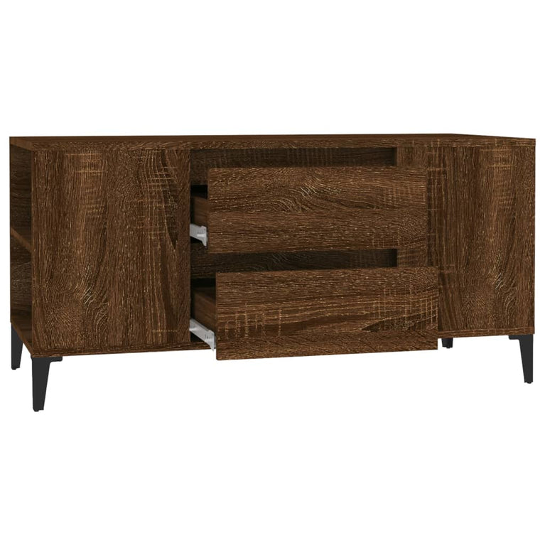 Tv-meubel 102x44,5x50 cm bewerkt hout bruin eikenkleur MeubelReus