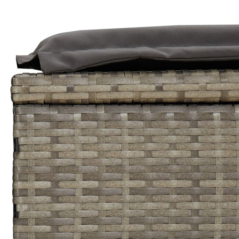 Ligbed met inklapbaar dak 213x63x97 cm poly rattan grijs MeubelReus