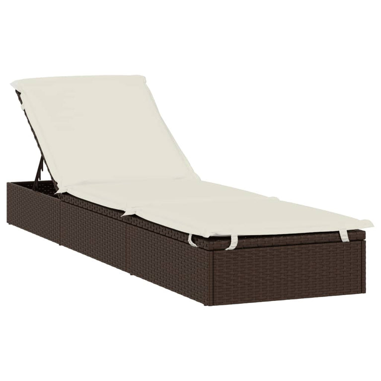 Ligbed met rond dak 211x57x140 cm poly rattan bruin MeubelReus