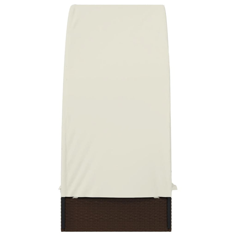Ligbed met rond dak 211x57x140 cm poly rattan bruin MeubelReus