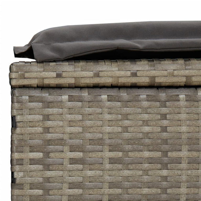 Ligbed 2-persoons met rond dak 211x112x140 cm poly rattan grijs MeubelReus