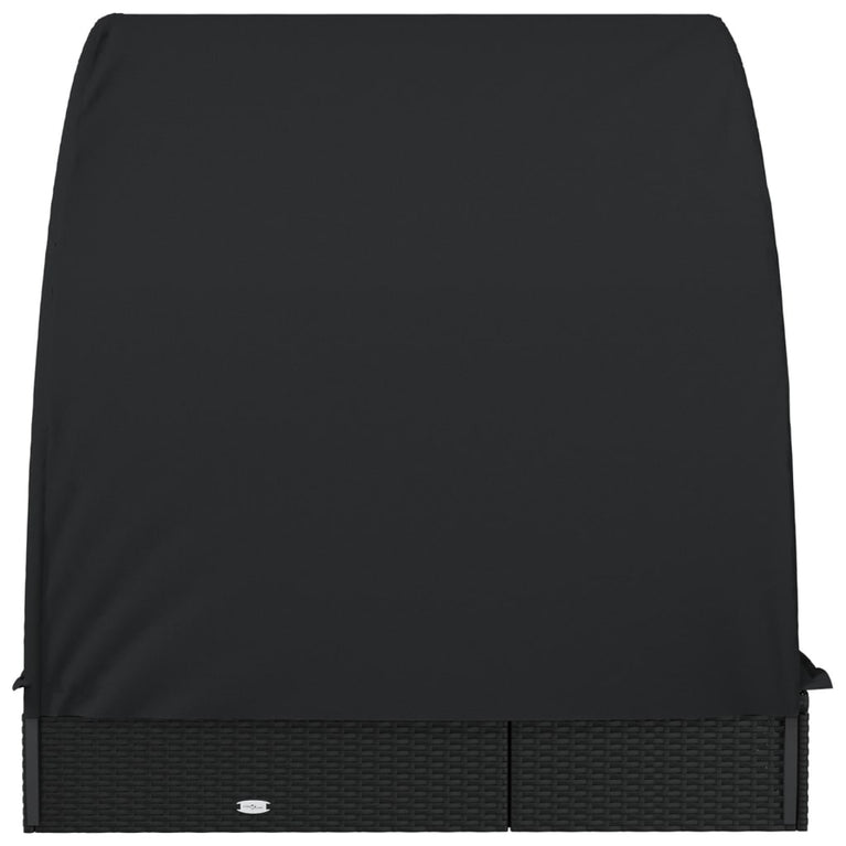 Ligbed 2-persoons met rond dak 211x112x140 cm poly rattan zwart MeubelReus