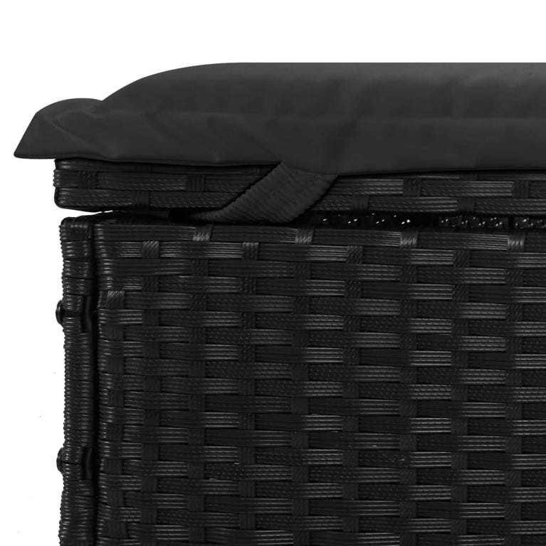 Ligbed 2-persoons met rond dak 211x112x140 cm poly rattan zwart MeubelReus