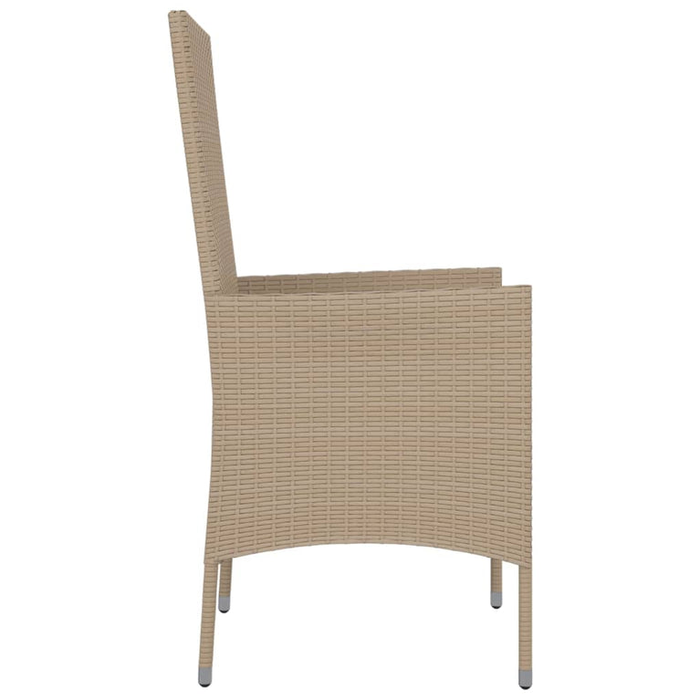 Tuinstoelen 4 st met kussens poly rattan beige MeubelReus
