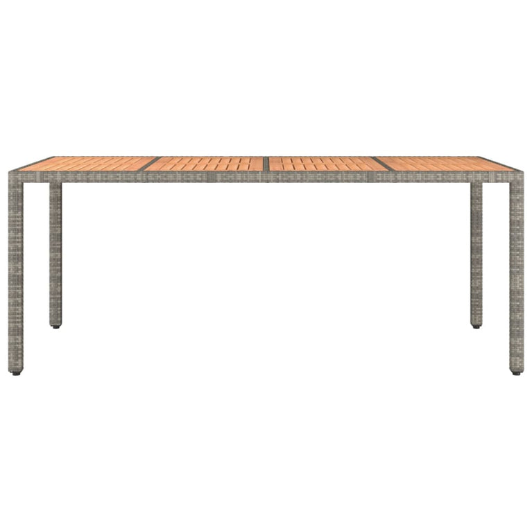 Tuintafel met houten blad poly ratten en acaciahout grijs MeubelReus