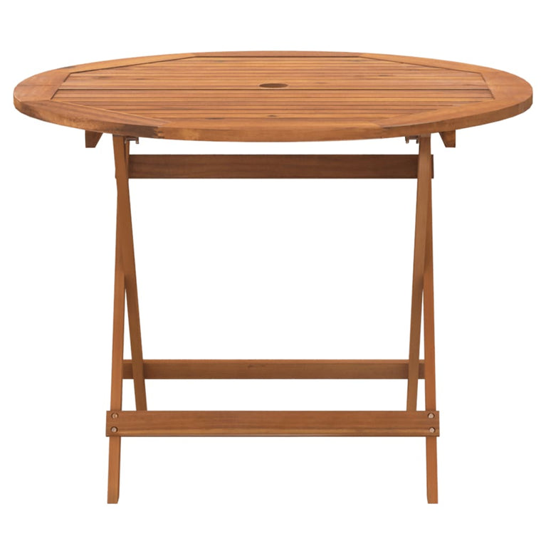 Tuintafel inklapbaar Ø 90x75 cm massief acaciahout