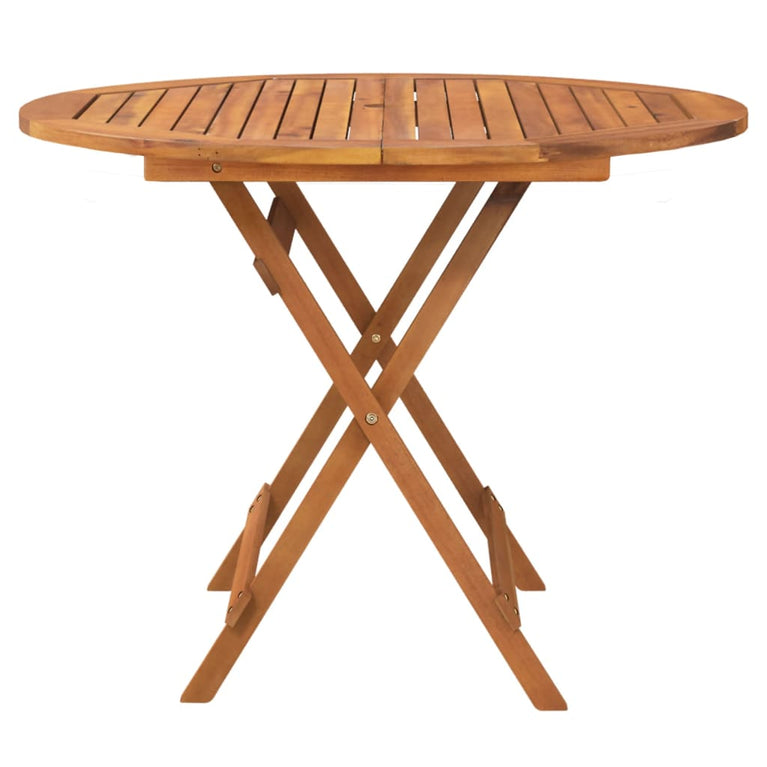Tuintafel inklapbaar Ø 90x75 cm massief acaciahout