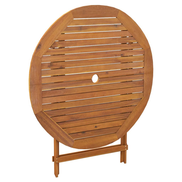Tuintafel inklapbaar Ø 90x75 cm massief acaciahout