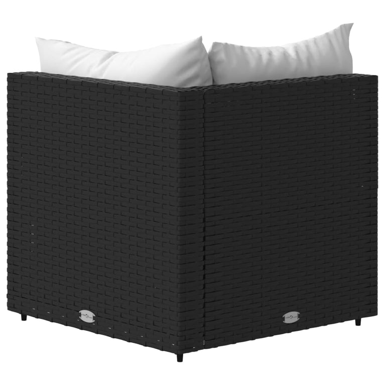 Tuinhoekbanken met kussens 2 st poly rattan zwart MeubelReus