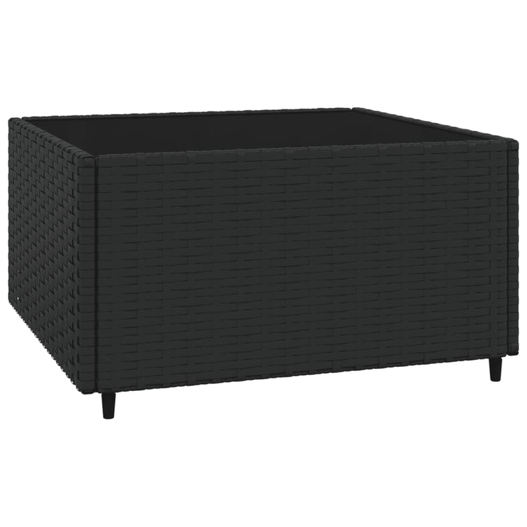 3-delige Loungeset met kussens poly rattan zwart MeubelReus