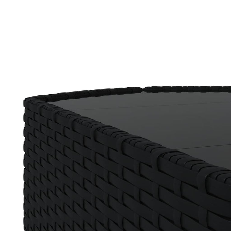 3-delige Loungeset met kussens poly rattan zwart MeubelReus