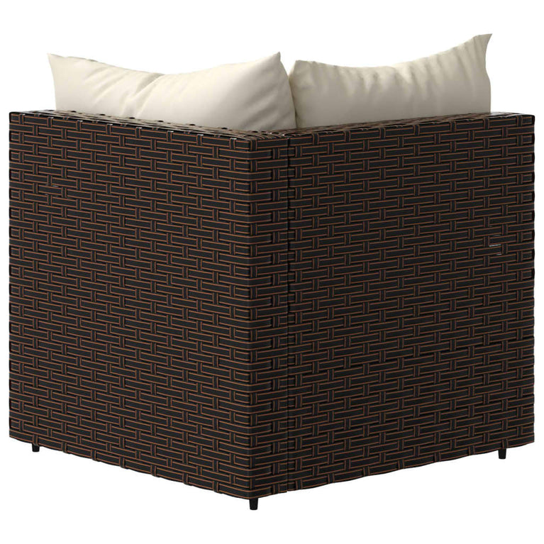 Tuinhoekbanken met kussens 2 st poly rattan bruin MeubelReus