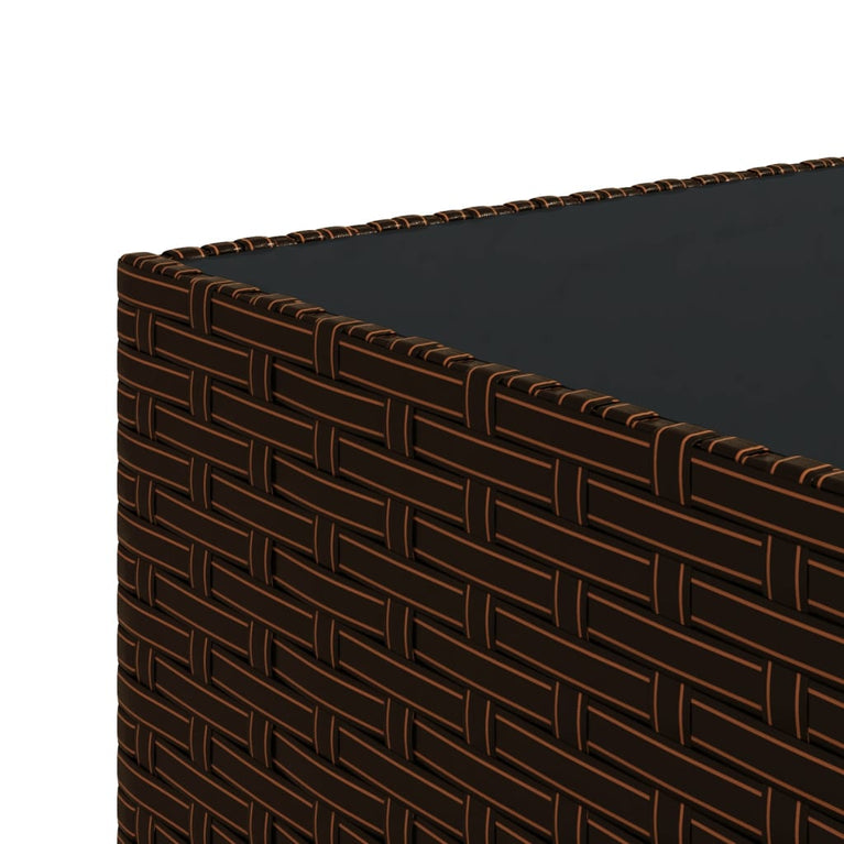 3-delige Loungeset met kussens poly rattan bruin MeubelReus