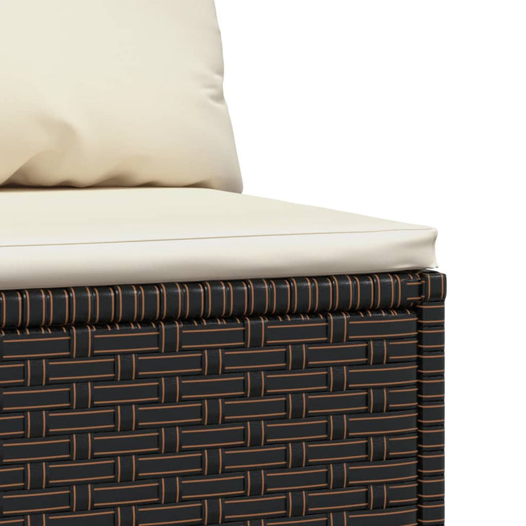 Tuinmiddenbanken met kussens 2 st poly rattan bruin MeubelReus