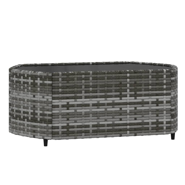 3-delige Loungeset met kussens poly rattan grijs MeubelReus