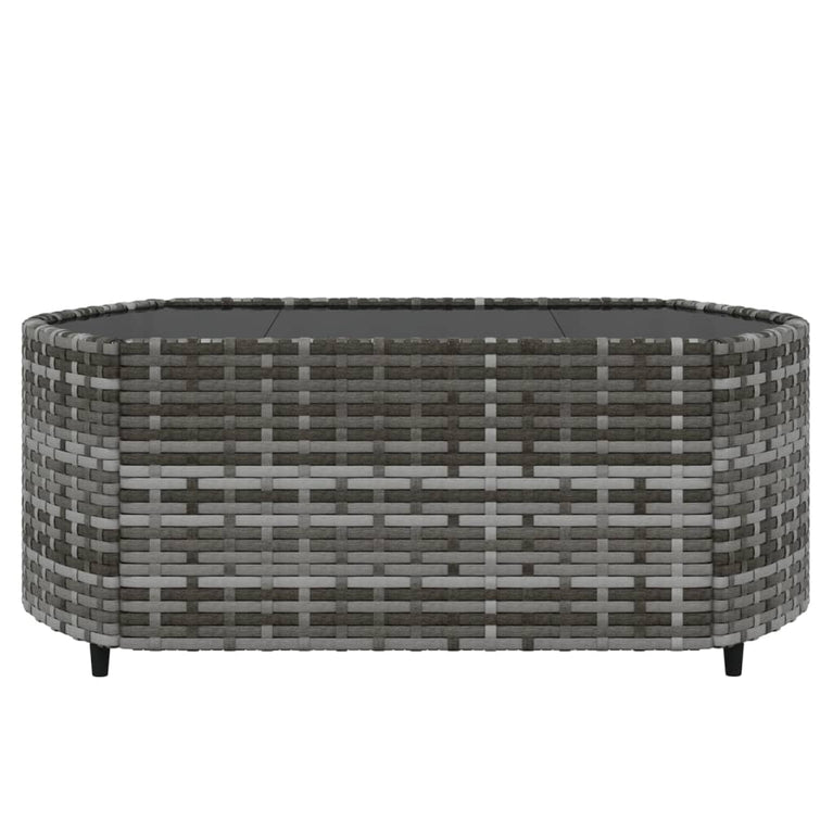 3-delige Loungeset met kussens poly rattan grijs MeubelReus