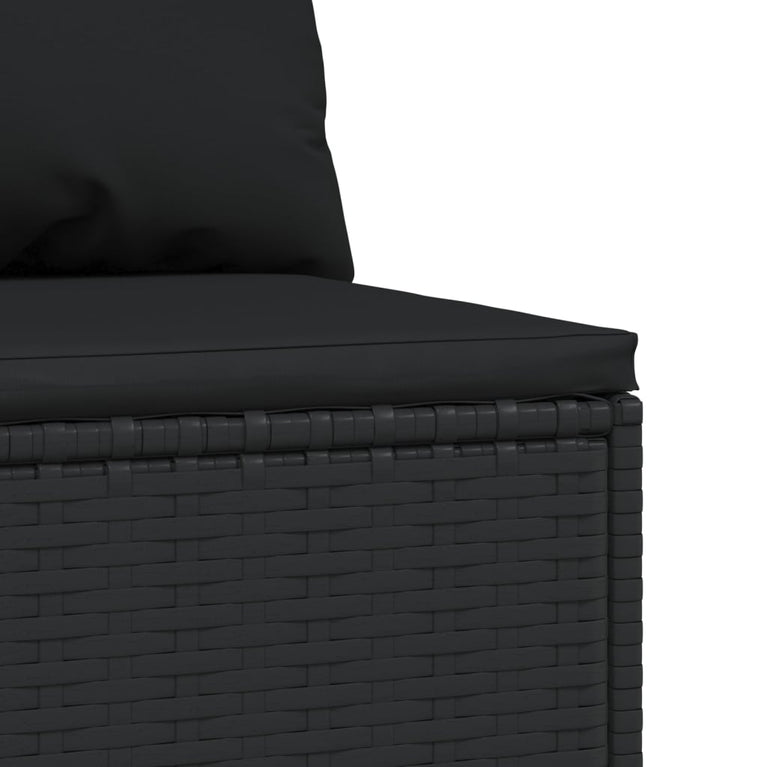 Tuinmiddenbanken met kussens 2 st poly rattan zwart MeubelReus