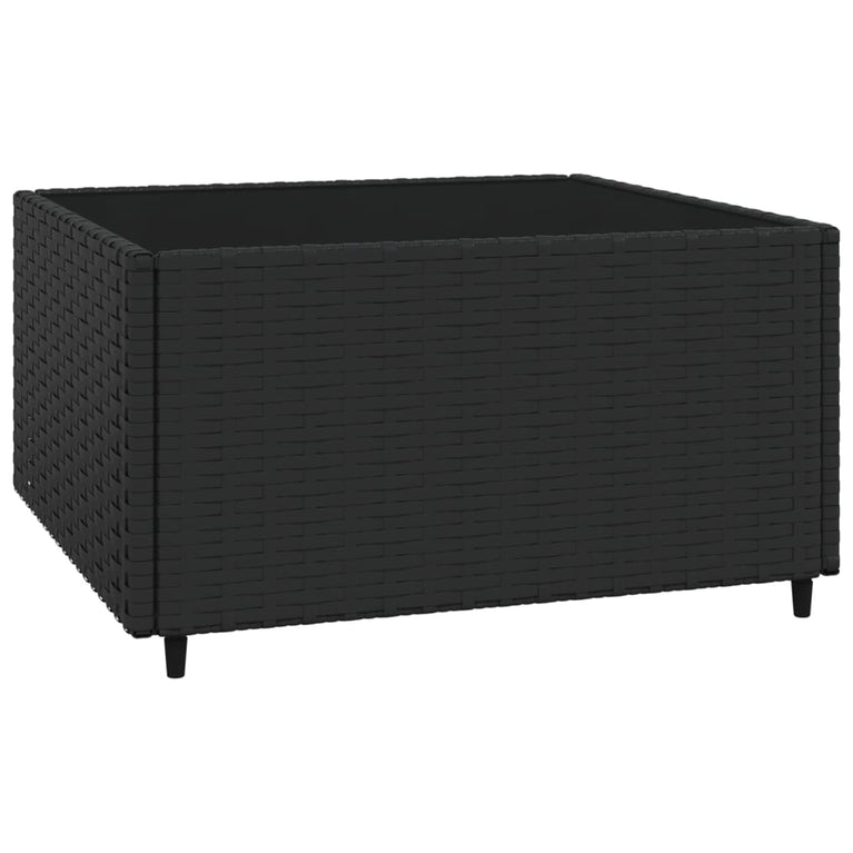 3-delige Loungeset met kussens poly rattan zwart MeubelReus