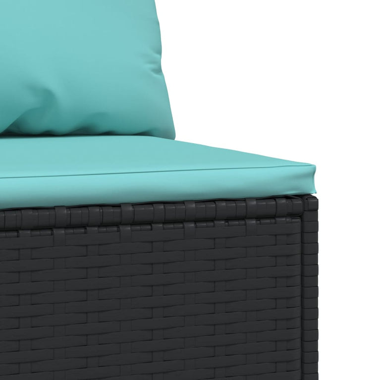 Tuinmiddenbanken met kussens 2 st poly rattan zwart MeubelReus