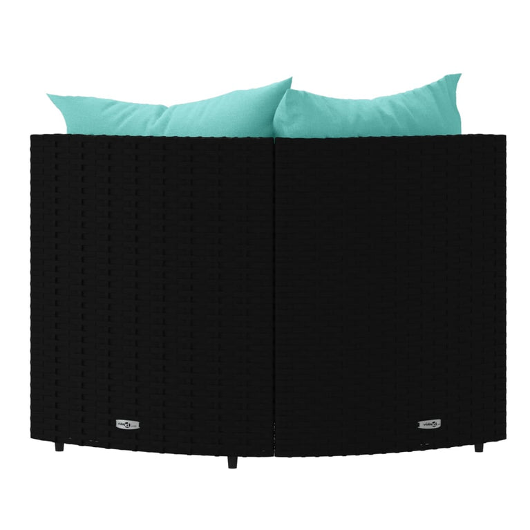 Tuinhoekbanken met kussens 2 st poly rattan zwart MeubelReus