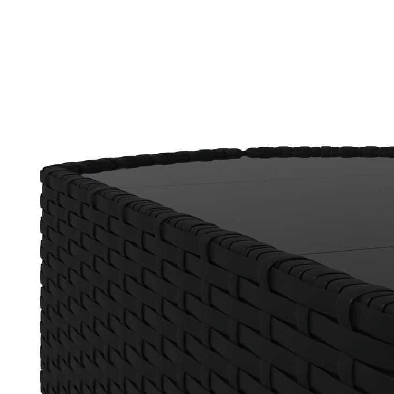 3-delige Loungeset met kussens poly rattan zwart MeubelReus