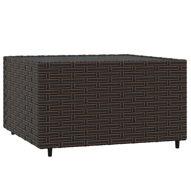 4-delige Loungeset met kussens poly rattan bruin MeubelReus