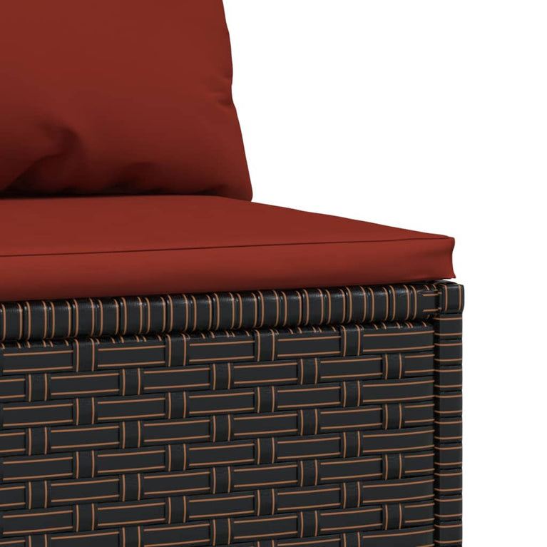 Tuinmiddenbanken met kussens 2 st poly rattan bruin MeubelReus