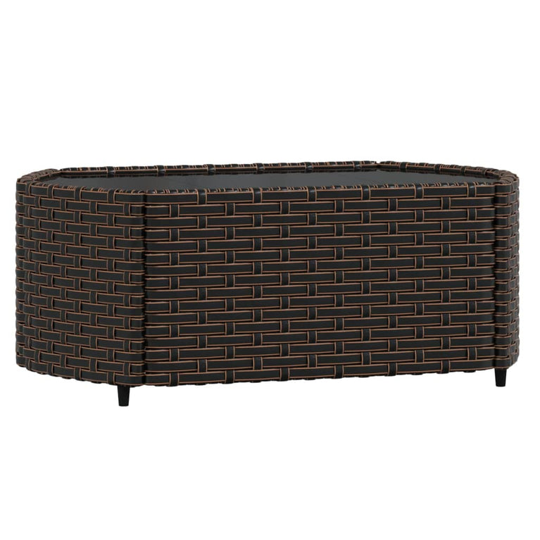 3-delige Loungeset met kussens poly rattan bruin MeubelReus