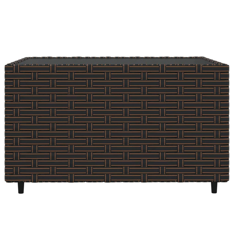 4-delige Loungeset met kussens poly rattan bruin MeubelReus