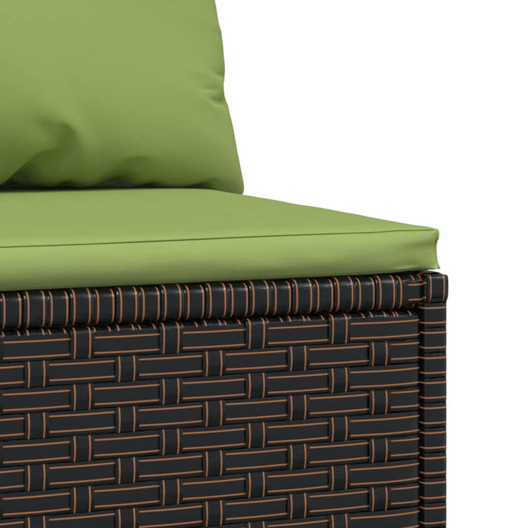 Tuinmiddenbanken met kussens 2 st poly rattan bruin MeubelReus