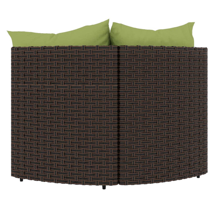 Tuinhoekbanken met kussens 2 st poly rattan bruin MeubelReus