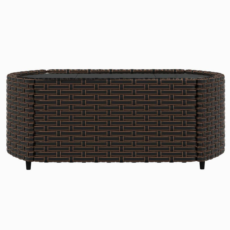 3-delige Loungeset met kussens poly rattan bruin MeubelReus