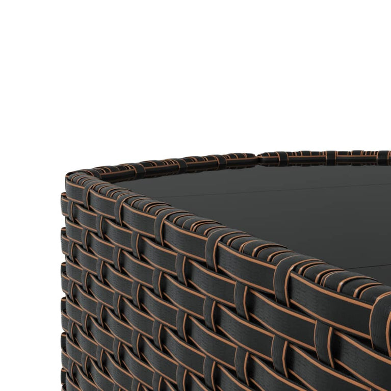 3-delige Loungeset met kussens poly rattan bruin MeubelReus