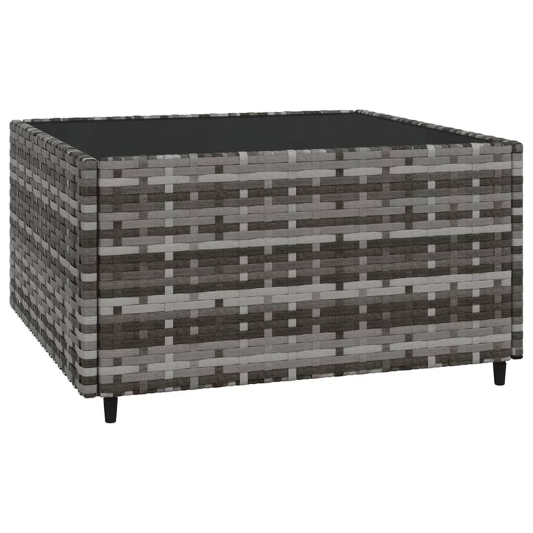 3-delige Loungeset met kussens poly rattan grijs MeubelReus