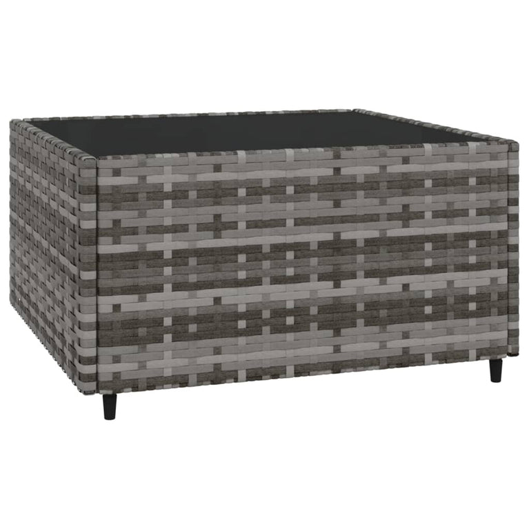 4-delige Loungeset met kussens poly rattan grijs MeubelReus