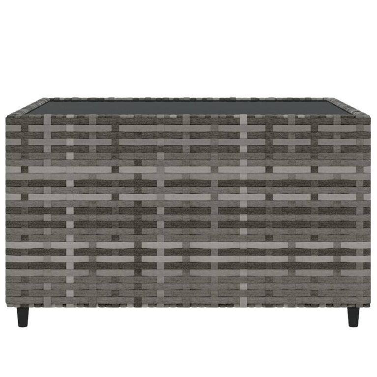 4-delige Loungeset met kussens poly rattan grijs MeubelReus