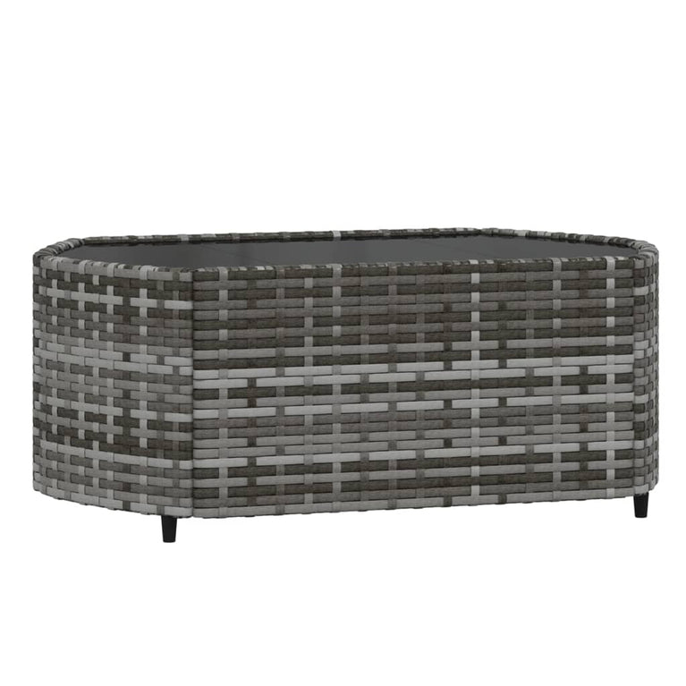 3-delige Loungeset met kussens poly rattan grijs MeubelReus
