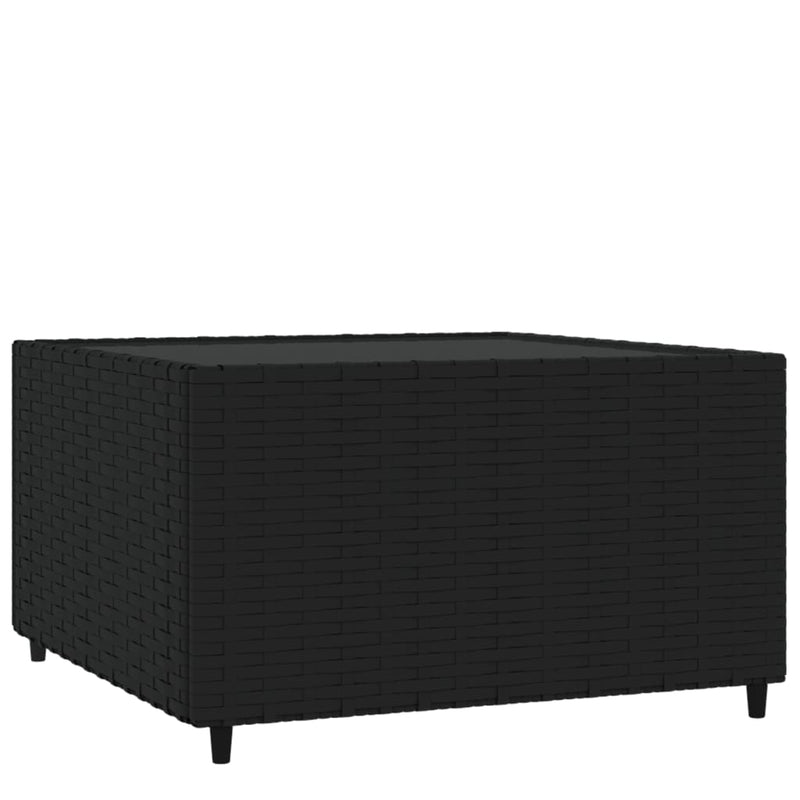Salontafel vierkant 50x50x30 cm poly rattan zwart MeubelReus