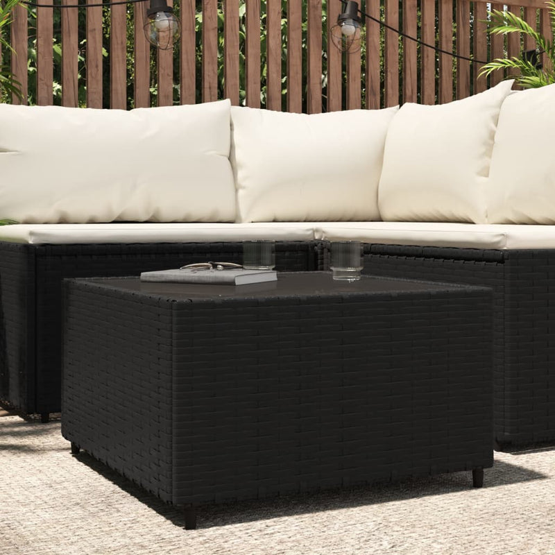 Salontafel vierkant 50x50x30 cm poly rattan zwart MeubelReus
