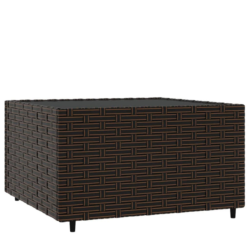 Salontafel tuin vierkant 50x50x30 cm poly rattan bruin MeubelReus