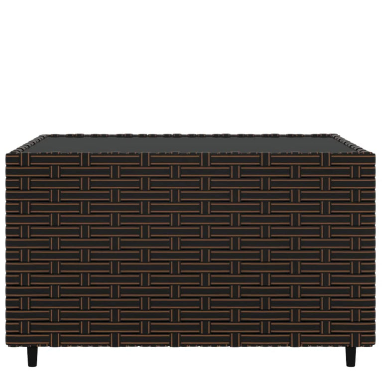 Salontafel tuin vierkant 50x50x30 cm poly rattan bruin MeubelReus