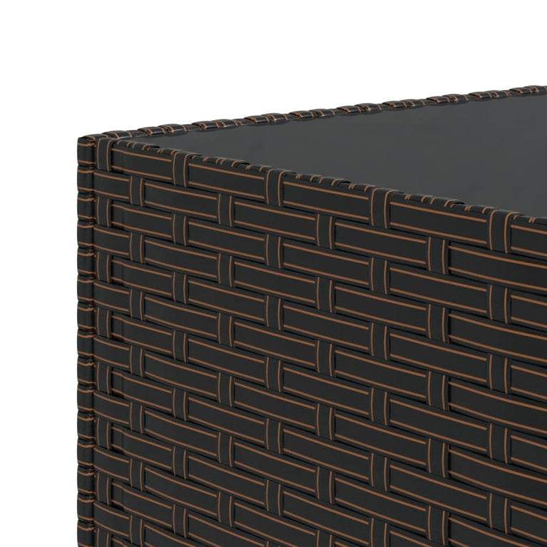 Salontafel tuin vierkant 50x50x30 cm poly rattan bruin MeubelReus